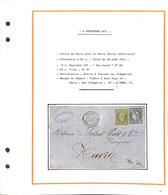 SEPTEMBRE 1871 - Lettre De  Paris Pour Le Havre  - Avec N° 20 Et 37 -  - (W5 -5) Voir Descriptif Avec Scan - 1849-1876: Periodo Clásico