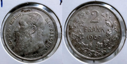 BELGIUM 2 FRANCS (2 FRANK) 1909 Km#59 SILVER (G#02-04) - 5 Frank