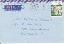 New Zealand Cover Sent To Denmark Christchurch 18-2-1991 Single Franked - Lettres & Documents