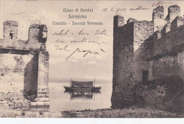 SIRMIONE-BRESCIA-LAGO DI GARDA- CASTELLO SPONDA VERONESE-CARTOLINA VIAGGIATA IL 11-4-1910 - Brescia