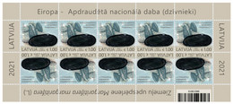 Latvia.2021.Europa CEPT.Endangered National Wildlife.Freshwater Pearl Mussel (Margaritifera Margaritifera).1 M/s ** . - Conchas