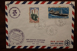 TAAF 1973 Expeditions Polaires Françaises Mission Paul Emile Victor TERRE ADELIE Cover Air Mail Station DUMONT D'Urville - Storia Postale