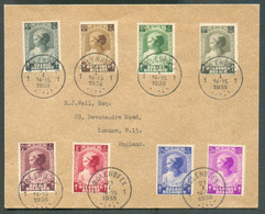 Delcampe - N°458/465 - Série Joséphine-Charlotte Obl. Sc MOLENBEEK 1 Sur Lettre Du 21-I-1938 Vers Londres  - 17858 - Covers & Documents