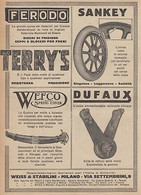 Z5183 Terry's - Wefco - Dufaux - Ferodo - Pubblicità D'epoca - 1923 Advertising - Werbung
