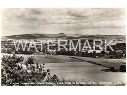 WORTHING FINDON DOWNS AND CHANCTONBURY RING FROM HIGH SALVINGTON OLD R/P POSTCARD SUSSEX - Worthing