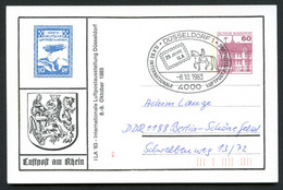 Bund PP106 D2/013 FLUGMARKE #9 WAPPEN Düsseldorf Sost. 1983 - Cartes Postales Privées - Oblitérées