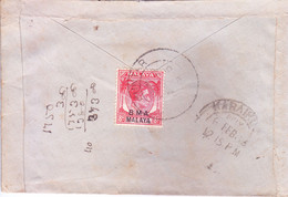 MALAYA, BRITISH MILITARY ADMINISTRATION : USED COVER : YEAR 1945 : POSTED FROM PARIT BUNTAR FOR PENANG - Malaya (British Military Administration)