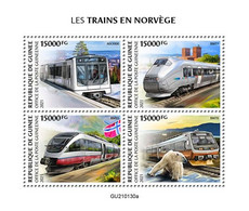 Guinea 2021, Trains In Norway, Polar Bear, 4val In BF - Arctic Tierwelt