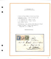 SEPTEMBRE 1871 - Lettre De CLUNY GC1061 Pour Paris  - Avec N° 25-27 Et 37 -superbe  - (W5 -6) Voir Descriptif Avec Scan - 1849-1876: Periodo Classico