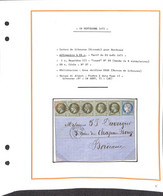 SEPTEMBRE 1871 - Lettre De LIBOURNE (Gironde) Pour Bordeaux Avec N°25x5et 37 (W5 -21) Voir Descriptif Avec Scan -TB - 1849-1876: Periodo Clásico