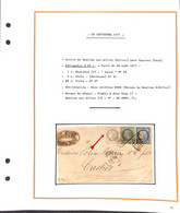 Septembre1871- Lettre De MOULINS (Allier) Pour Castres- N°25-41et 37 (W5 -26) Voir Descriptif Avec Scan - 1849-1876: Periodo Classico