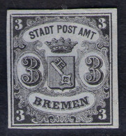 3 Grote Schwarz/blaugrau - Nachdruck Bremen Nr. 1 Von Bredemeyer - Ungebraucht O. G. - Bremen