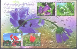 2014. Turkmenistan, Flowers, S/s, Mint/** - Turkménistan