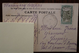 Madagascar 1925 France Cpa Ak Mananjary La Rade Pour Tournon D'Agenais Cover Colonie - Brieven En Documenten