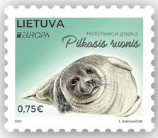 Lithuania.2021.Europa CEPT.Endangered National Wildlife.Grey Seal (Halichoerus Grypus) .1 V. ** . - Other