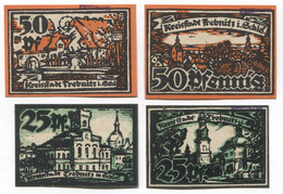 Poland ( Germany ) TREBNITZ / TRZEBNICA, 50 & 25 Pfennig Notgeld, 1920. 4 Pcs - Pologne