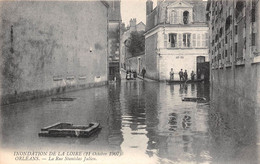 45-ORLEANS-INONDATION DE LA LOIRE 21 OCTOBRE 1907, LA RUE STANISLIAS JULIEN - Orleans