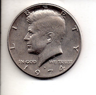 REF M6 : Monnaie Coin U.S.A. Half Dollar Kennedy 1974 - Medios  Dimes