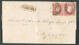 25r. (x2) Obl. à Barres 93 Sur Lettre De FIGUEIRA Le 24 Août 1871 Vers Porto -17895 - Storia Postale