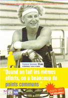 Carte Postale "Cart'Com" (2001) - Hors-jeu La Violence ! (Florence Gossiaux - Course En Fauteuil) - Sport Voor Mindervaliden
