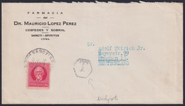 1917-H-390 CUBA 1917 2c MAXIMO GOMEZ POSTAGE DUE COVER TO GERMANY 1938. - Brieven En Documenten