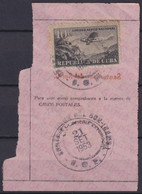 1931-H-102 CUBA 1931 MONEY ORDER GIRO POSTAL 5c AIRPLANE SANTA CRUZ DEL SUR - Brieven En Documenten