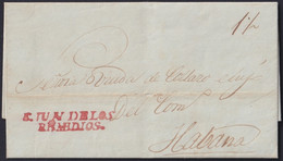 PREFI-767 CUBA STAMPLESS 1837 COVER SAN JUAN DE LOS REMEDIOS TO HABANA. - Prefilatelia