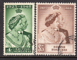 British Honduras 1948 Royal Silver Wedding RSW Set Of 2, Used, SG 164/5 (WI2) - British Honduras (...-1970)