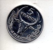 REF M6 : Monnaie Coin 5 Francs Ariary Madagascar 1989 - Madagascar