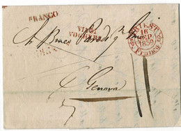 1839 " TRIEST - Franco ", L2  " VIA DI VOGHERA " ,nach Genua !sehr Schöner Brief !  A4627 - ...-1850 Voorfilatelie