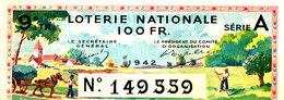 BL 321 LOT   / 6 BILLETS LOTERIE NATIONALE  1942 / 1943 - Billetes De Lotería