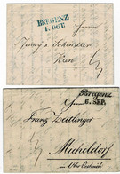 1838, 1841, " BREGENZ " Je Sehr Klar, 2 Briefe ,  A4636 - ...-1850 Voorfilatelie