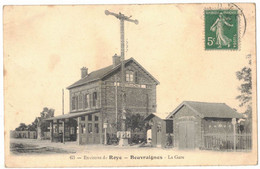 SOMME ENVIRONS DE ROYES BEUVRAIGNES GARE SANS TRAIN : LA GARE - CHEMIN DE FER - Circulé  AMIENS - Beuvraignes