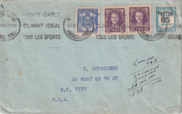 MONACO 1938 LETTRE DE MONTE CARLO - Covers & Documents