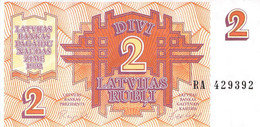 2 Rubel Banknote Lettland Latvijas 1992 UNC - Latvia