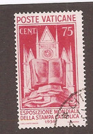 Vatican - Y&T N° 76 Oblitéré - Exposition Mondiale - Rome 1936 - Other & Unclassified