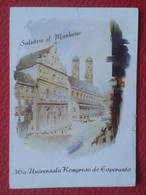 POSTAL POST CARD POSTKARTO 36a UNIVERSALA KONGRESO DE ESPERANTO SALUTON EL MUNKENO LENGUA LENGUAJE LANGUAGE CONGRESS.... - Esperanto