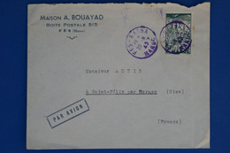 R4 MAROC BELLE LETTRE   1945 VOYAGEE PAR AVION FES POUR ST FELIX FRANCE + AFFRANCH. INTERESSANT - Briefe U. Dokumente