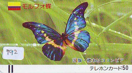 Télécarte Japon * PAPILLON * BUTTERFLY * VLINDER * SCHMETTERLING * ANIMAL (792) PHONECARD JAPAN * TELEFONKARTE - Butterflies