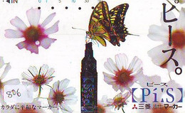 Télécarte Japon * PAPILLON * BUTTERFLY * VLINDER * SCHMETTERLING * ANIMAL (806) PHONECARD JAPAN * TELEFONKARTE - Butterflies