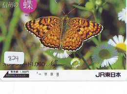 Télécarte Japon * PAPILLON * BUTTERFLY * VLINDER * SCHMETTERLING * ANIMAL (824) PHONECARD JAPAN * TELEFONKARTE - Schmetterlinge