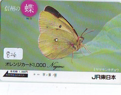 Télécarte Japon * PAPILLON * BUTTERFLY * VLINDER * SCHMETTERLING * ANIMAL (826) PHONECARD JAPAN * TELEFONKARTE - Farfalle