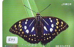 Télécarte Japon * PAPILLON * BUTTERFLY * VLINDER * SCHMETTERLING * ANIMAL (833) PHONECARD JAPAN * TELEFONKARTE - Papillons