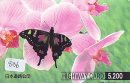 Télécarte Japon * PAPILLON * BUTTERFLY * VLINDER * SCHMETTERLING * ANIMAL (836) PHONECARD JAPAN * TELEFONKARTE - Papillons