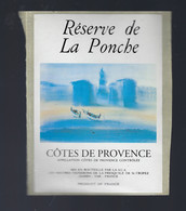 étiquette Vin  Réserve De La Ponche Côte De Provence  " Barques" - Vino Rosado