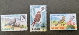 LESOTHO Oiseaux, Oiseau, Birds, Bird, Pajaro, Pajaros, 3 Valeurs Surchargées, 1987. ** MNH - Adler & Greifvögel