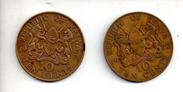 REF M6 : Monnaie Coin Lot De 2 Kenya 10 Cents 1971 Et 1975 - Kenya