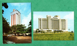 Nigeria Lagos 2 Post Cards Ikoyi Hotel + Eko Holiday Inn - Nigeria
