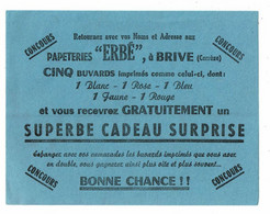 Buvard ERBE Concours De La Papeterie Erbé à Brive Corrèze - Papeterie