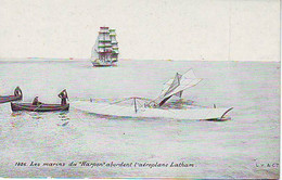 N° 1836 - Les Marins Du HARPON Abordent L' Aéroplane LATHAM  -  Carte Publicité FELIX - Ongevalen